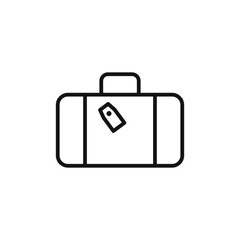 Suitcase travel tag icon logo sign vector outline