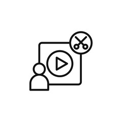 video Editor icon logo sign vector outline