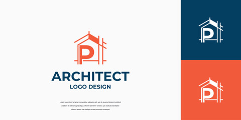 building letter mark logo design, real estate, architect icon template