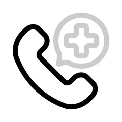 emergency call icon with duoline style, perfect for user interface projects