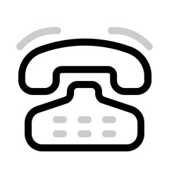 telephone ringing icon with duoline style, perfect for user interface projects