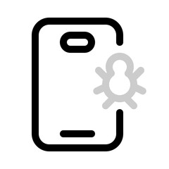 phone virus icon with duoline style, perfect for user interface projects