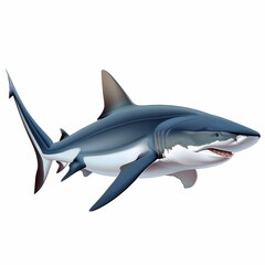Obraz premium A large blue and white shark is swimming in the ocean