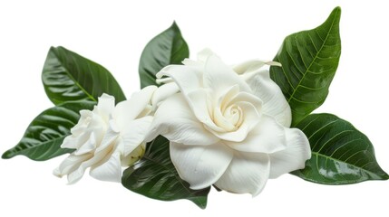 gardenia flower white background isolated.