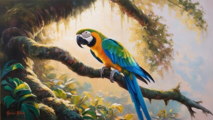 blue and yellow macaw