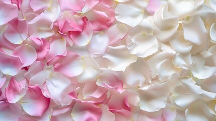 Obraz premium Petal texture background, white and pink rose petals