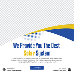 Solar energy social media post banner template