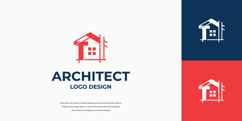 building letter mark logo design, real estate, architect icon template