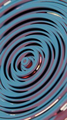 Abstract Concentric Circular Pattern with Reflective Metallic Surface..