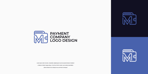 payment logo design, wallet logo with letter M