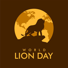 vector world lion day poster template