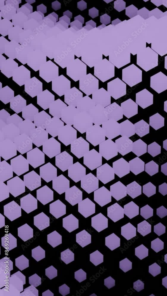 Poster abstract wavy texture of flowing purple and black particles, seamless loop. design. big ripples of c
