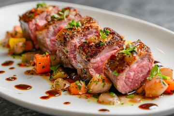Grilled Lamb Chops with Rosemary and Roasted Vegetables