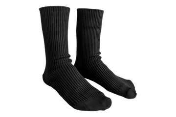 A pair of black socks isolated on transparent background