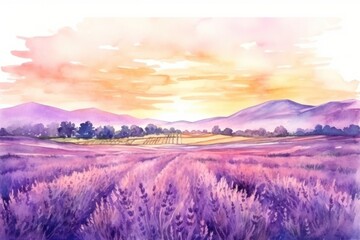 Fototapeta premium Landscape lavender panoramic outdoors. 