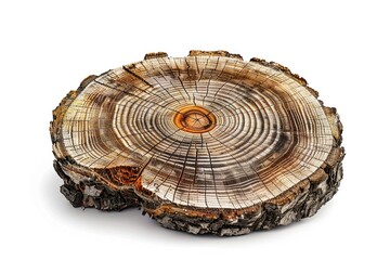 Obraz premium A log cut in half from a tree trunk
