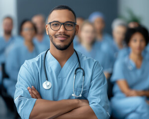 Doctor Presenting at a Health Seminar for World Health Day Knowledge Sharing and Redefining Medical Insights in Health and Wellness Conferences with Experts and Public Engaging in Dialogue