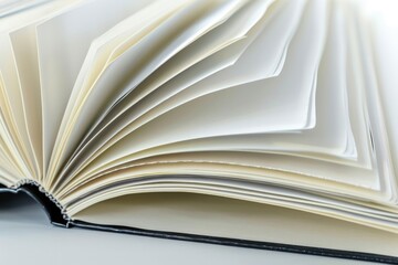 A close-up shot of an open book lying on a table, suitable for educational or publishing-related uses
