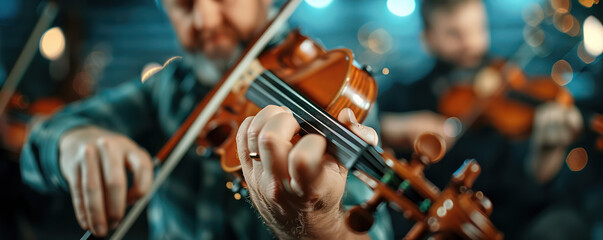 Friends Playing Traditional Irish Music at a Party Celebrate St Patrick's Day with a Musical Gathering Joyful Tunes and Festivities Await in This Melodic Celebration of Irish Heritage and Fun