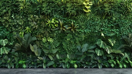 A living wall covered in lush greenery and plants