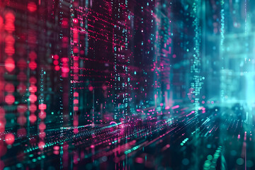 Obraz premium Digital background suitable for various technological operations like neural networks, AI, data encryption, and scientific research.