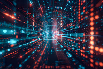 Fototapeta premium Digital background suitable for various technological operations like neural networks, AI, data encryption, and scientific research.