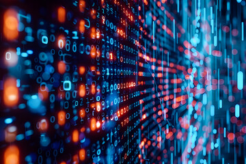 Obraz premium Digital background suitable for various technological operations like neural networks, AI, data encryption, and scientific research.