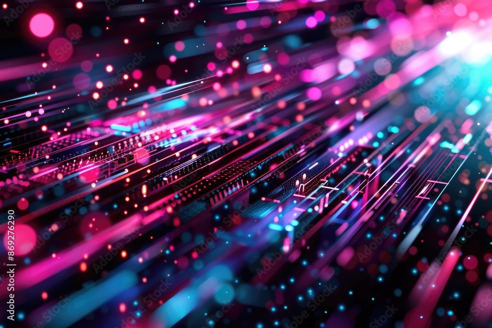 Poster A detailed image of a computer chip on a dark background