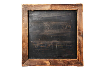 A black board with wooden frame isolated on transparent background