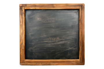 A black board with wooden frame isolated on transparent background