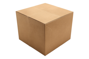 Blank brown box isolated on transparent background