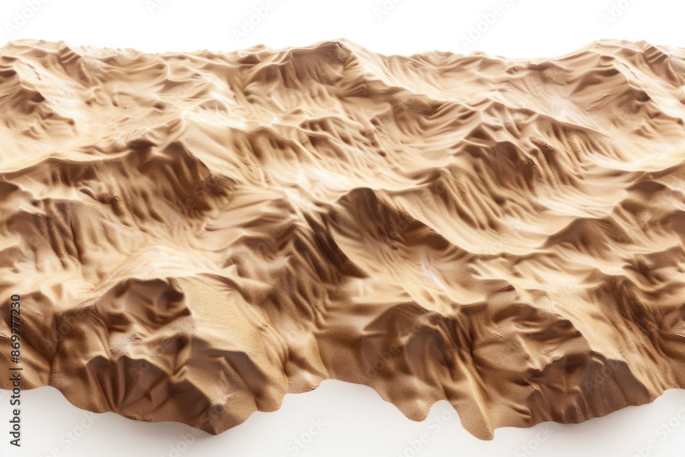 Poster a 3d rendered view of a mountain range, ideal for use in presentations or as a scenic backdrop