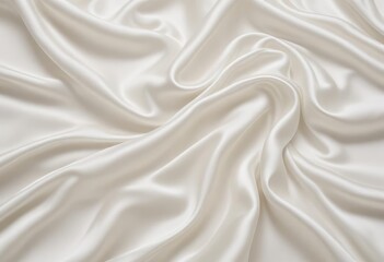 Obraz premium white silk fabric background, view from above. Smooth elegant black silk or satin luxury cloth texture can use as abstract background with copy space, close-up