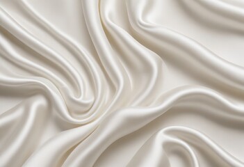 Obraz premium white silk fabric background, view from above. Smooth elegant black silk or satin luxury cloth texture can use as abstract background with copy space, close-up