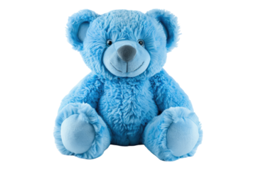 Blue teddy bear isolated on transparent background