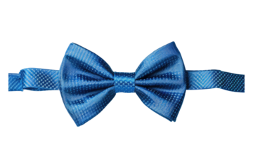 Blue bow tie isolated on transparent background