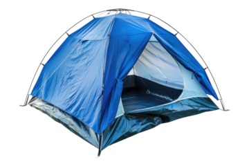 Blue tent isolated on transparent background