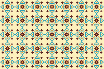 American pixel art vector Fabric Morocco, geometric ethnic pattern seamless,Pixel pattern art wallpaper Background, Design for fabric, curtain, carpet ,geometry seamless pattern art illustration