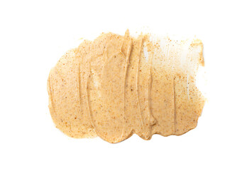 Apricot Scrub Smear Isolated, Body Peeling Cream Sample, Organic Exfoliate Face Mask, Sugar Scrub Smear