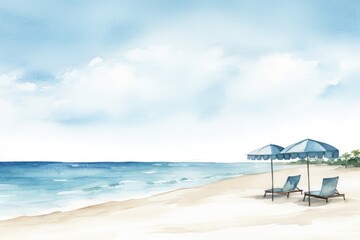 Obraz premium Beach outdoors horizon summer. 