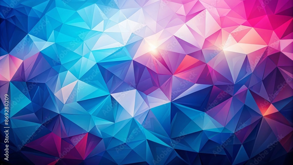 Aufkleber vibrant low polygon abstract background with mesmerizing blend of blue and pink hues in geometric sh