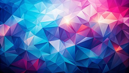 Vibrant low polygon abstract background with mesmerizing blend of blue and pink hues in geometric shapes and patterns.