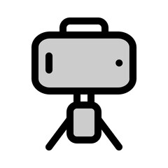 phone tripod icon with duotone style, perfect for user interface projects