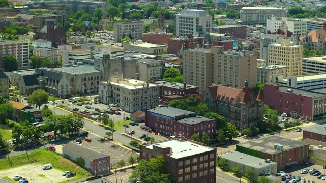 Historic American architecture of Scranton, old historical city in Pennsylvania. USA North Eastern cityscape