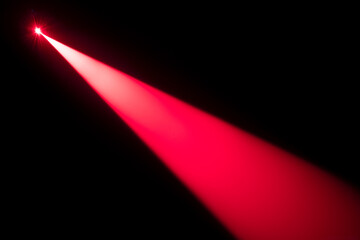 Close up of laser beam isolated on black background