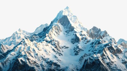 Obraz premium A majestic mountain peak covered in snow, set against a blue sky