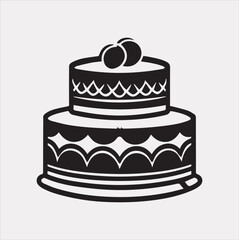 chocolate cake vector silhouette illustration