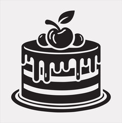 chocolate cake vector silhouette illustration