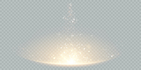 Christmas background. Magical shining gold dust. Small shiny dust particles fall slightly. Stunning shimmer effect. Vector illustrator.