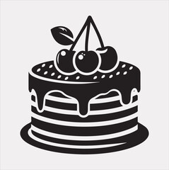 chocolate cake vector silhouette illustration